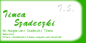 timea szadeczki business card